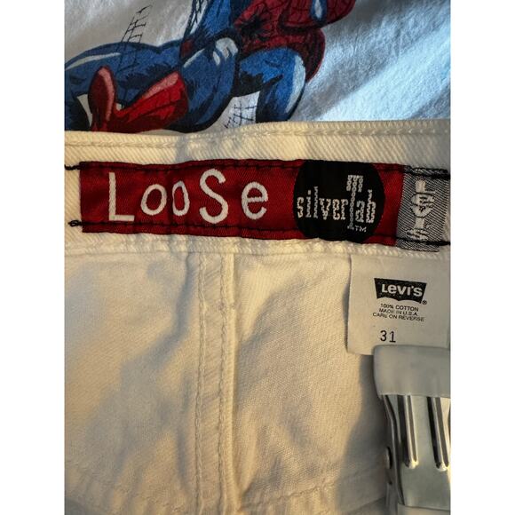 Vintage Levi’s SilverTab Loose Shorts | White Denim | 90s Made in USA | Size 31 - Picture 10 of 12